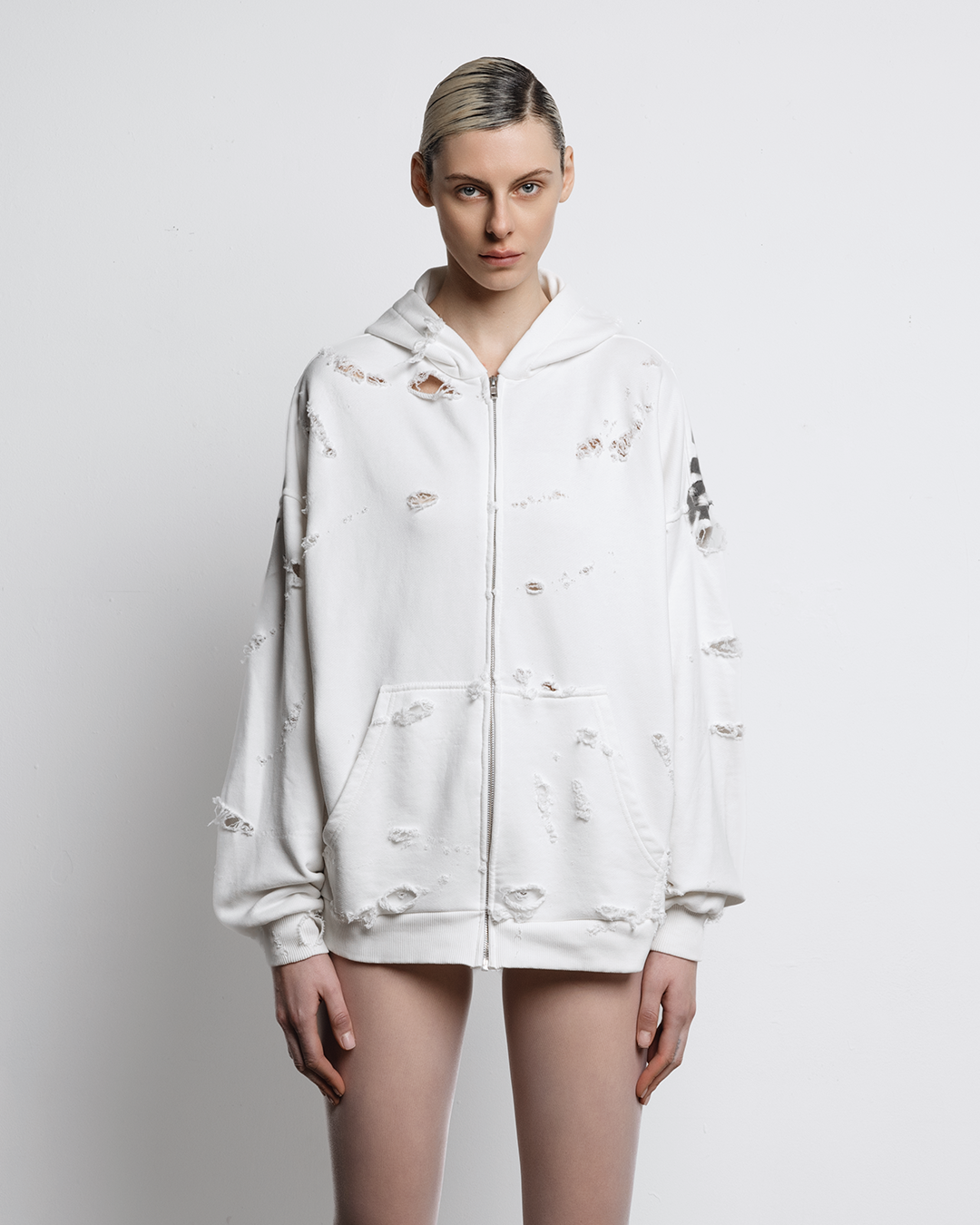 "SUPERMETAL" Zip-Up Hoodie