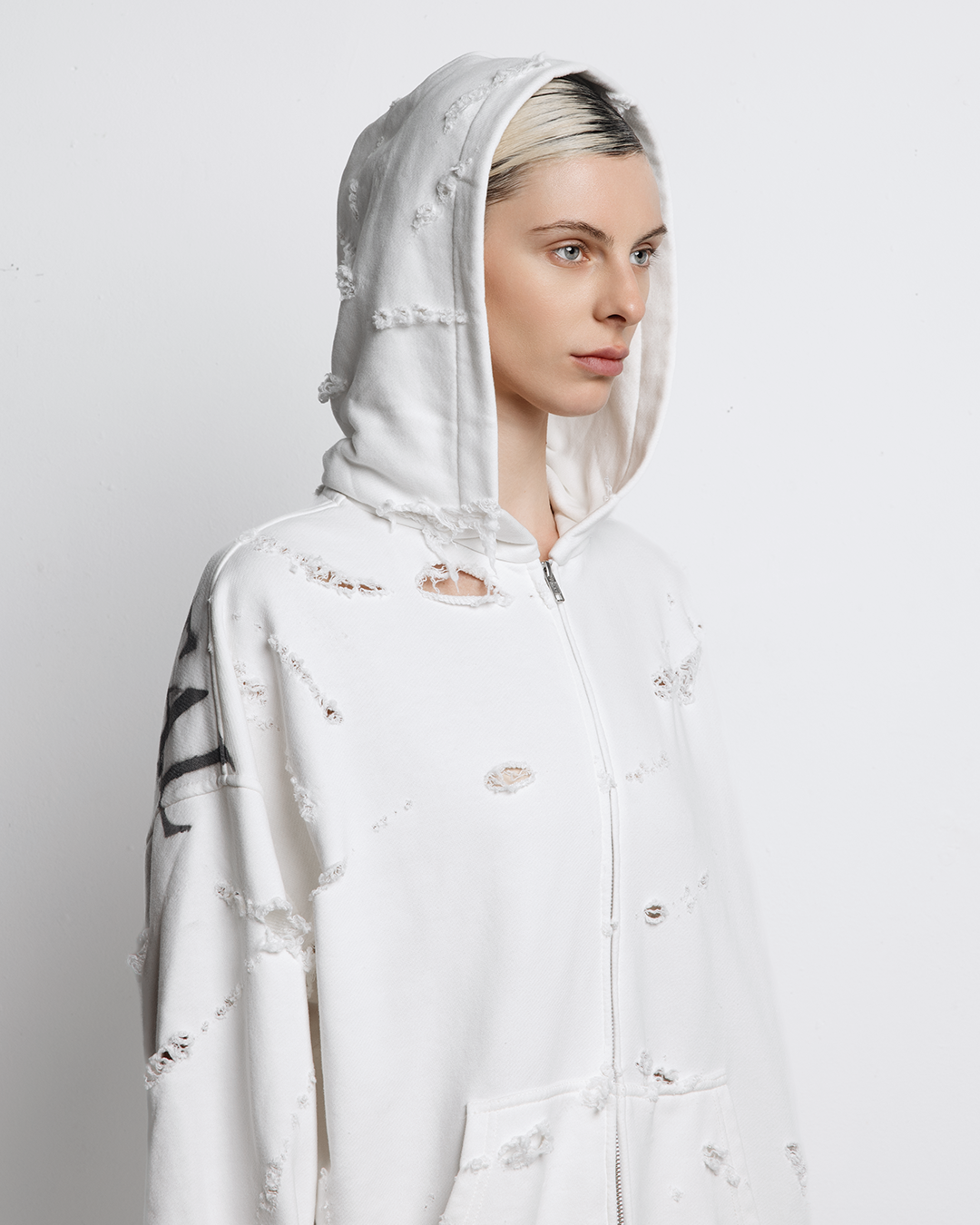 "SUPERMETAL" Zip-Up Hoodie