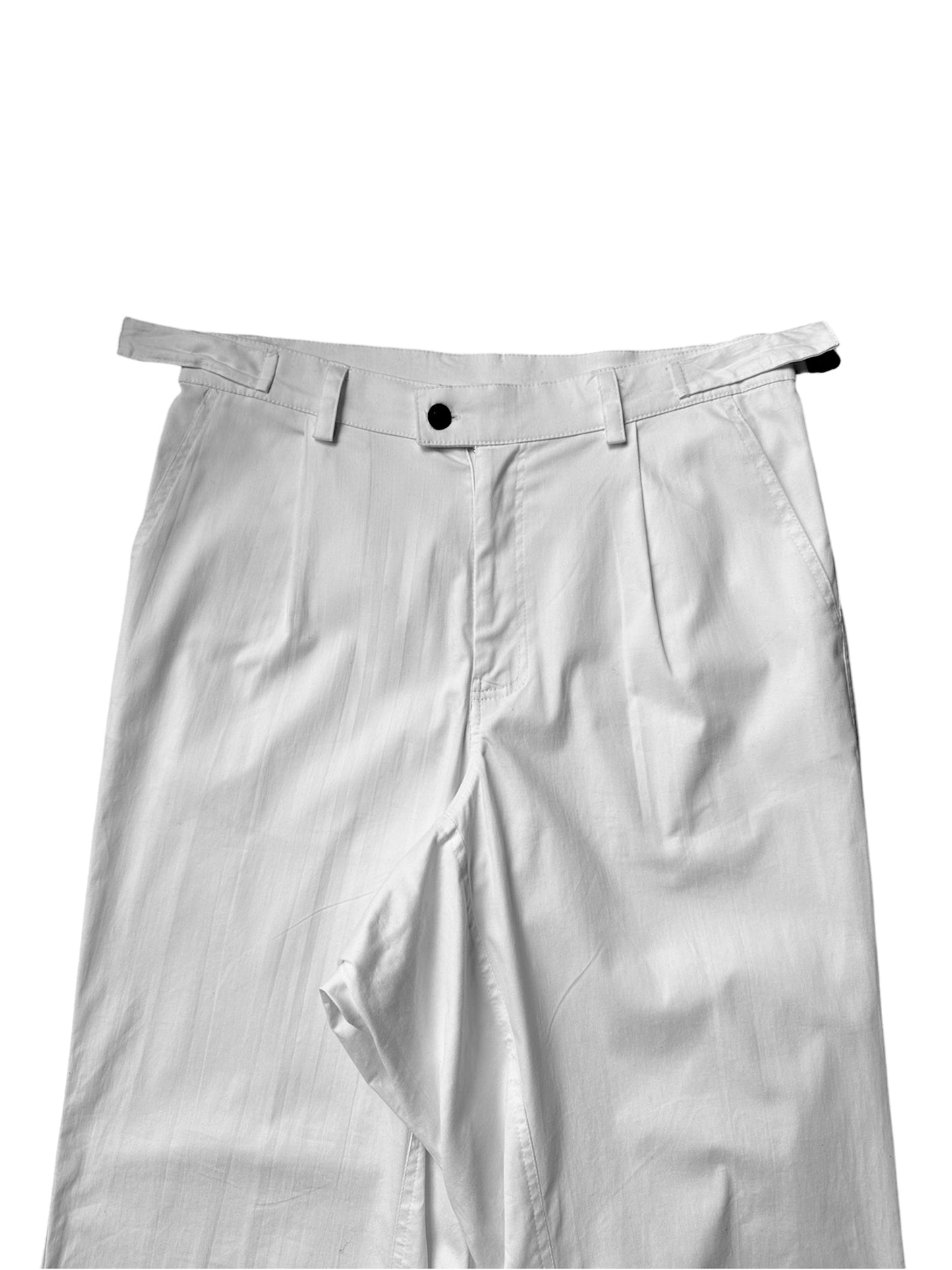 Fancy White Low Crotch Tailored Pants