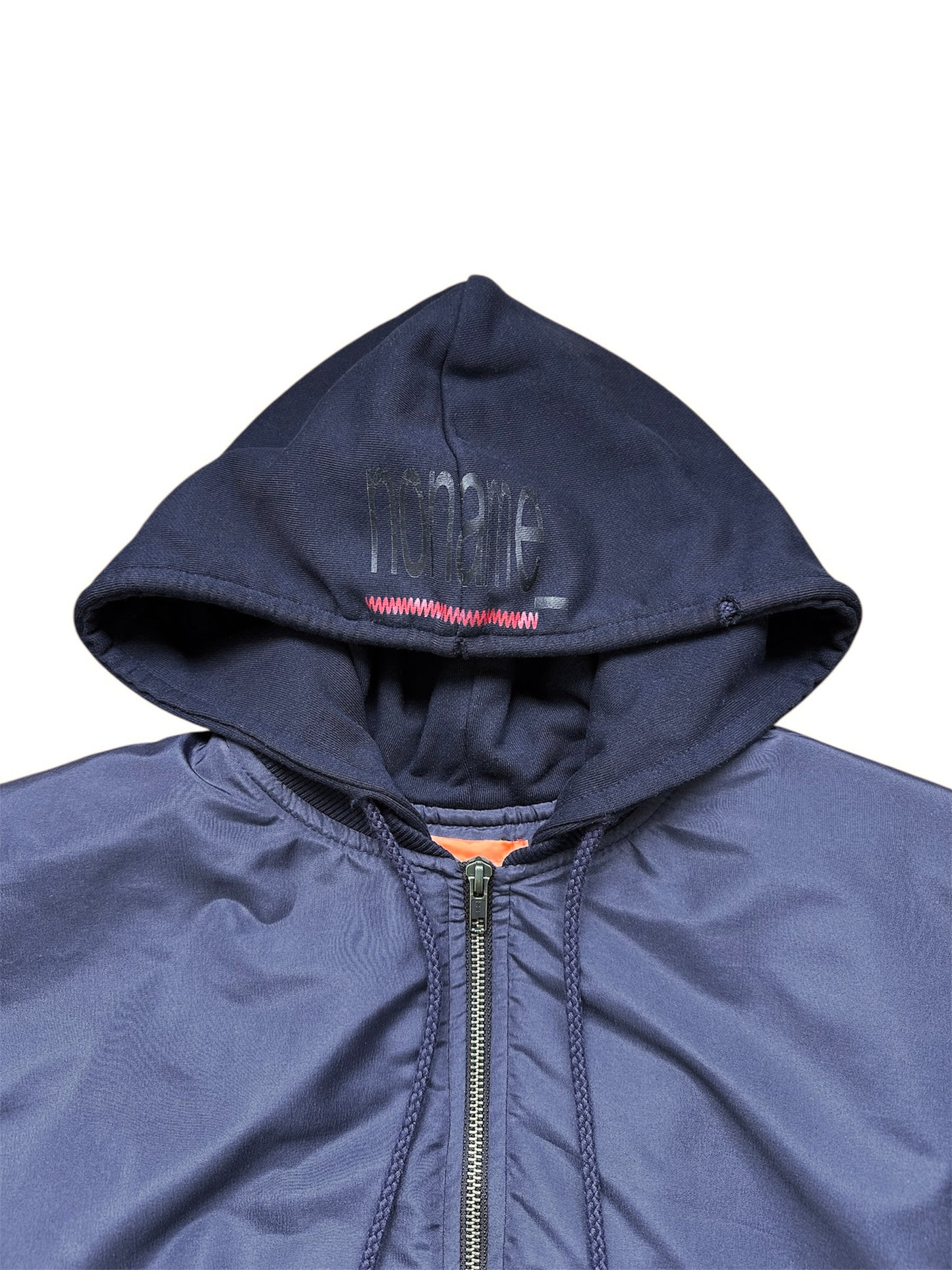 Hooded Bomber Jacket in Navy