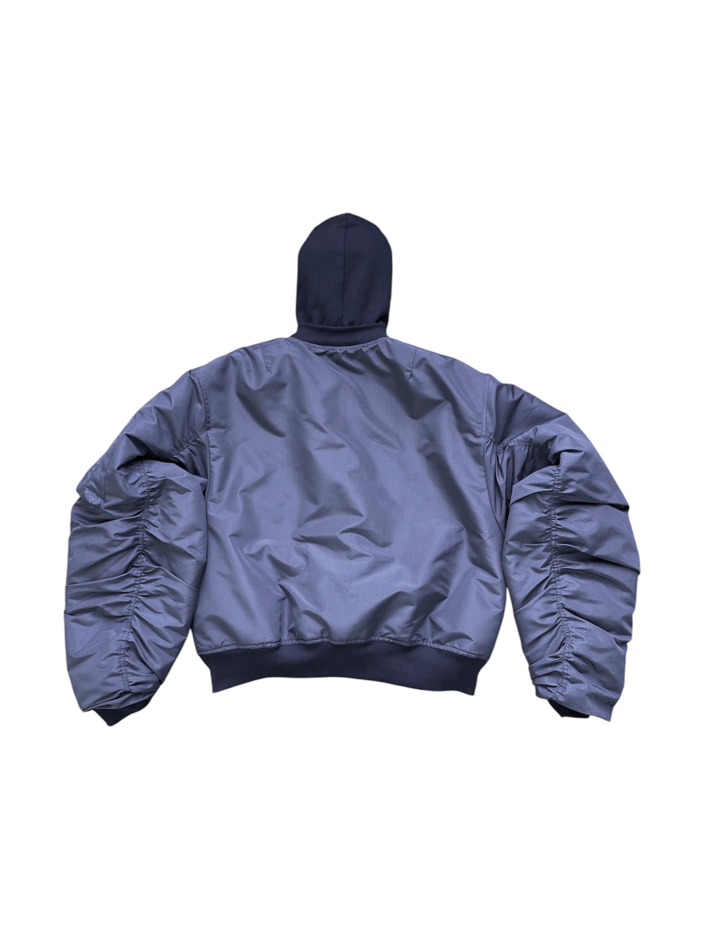 Hooded Bomber Jacket in Navy