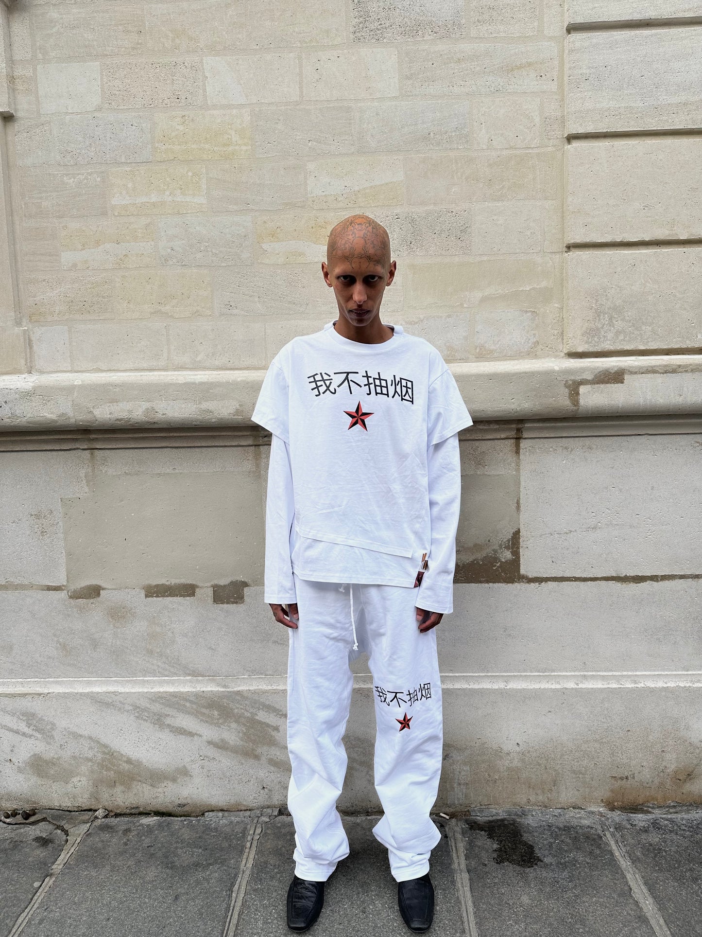 "I'M NOT A SMOKER" White Cotton Printed Longsleeve