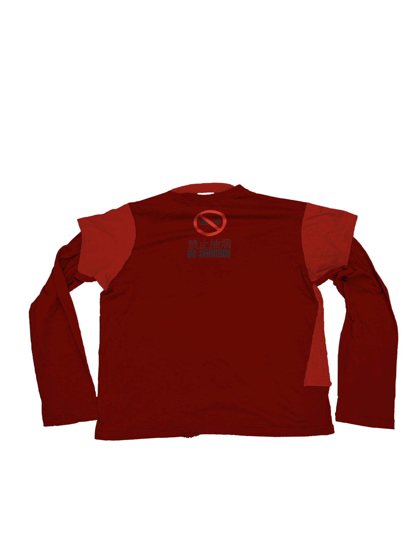 "I'M NOT A SMOKER" Burgundy Cotton Printed Longsleeve