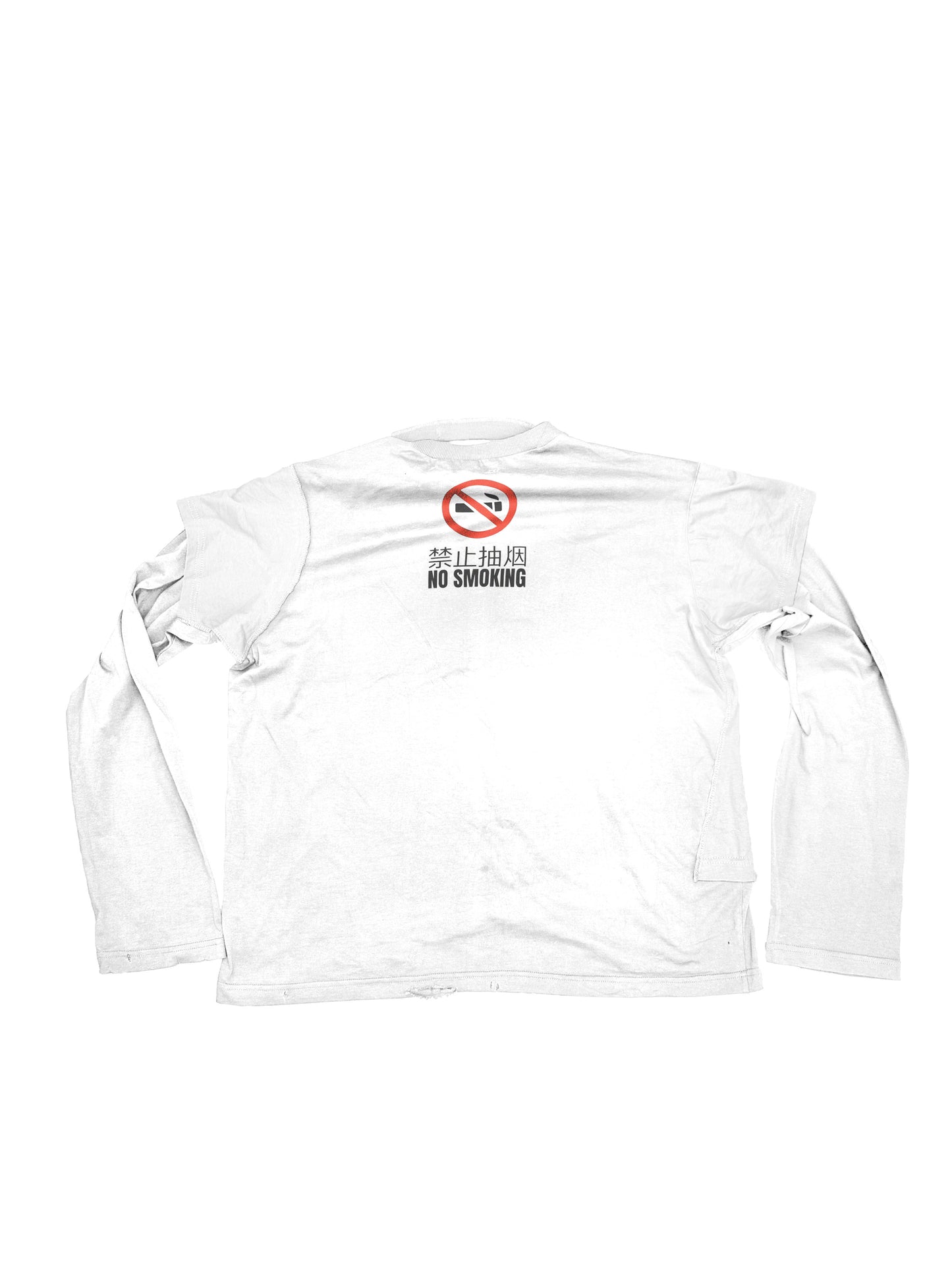 "I'M NOT A SMOKER" White Cotton Printed Longsleeve