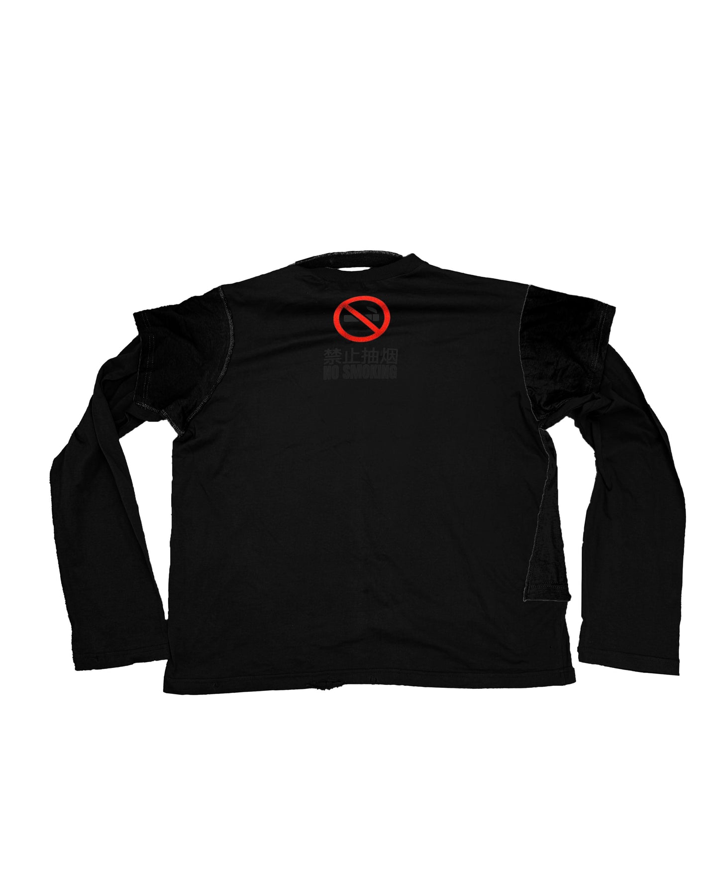 "I'M NOT A SMOKER" Black Cotton Printed Longsleeve