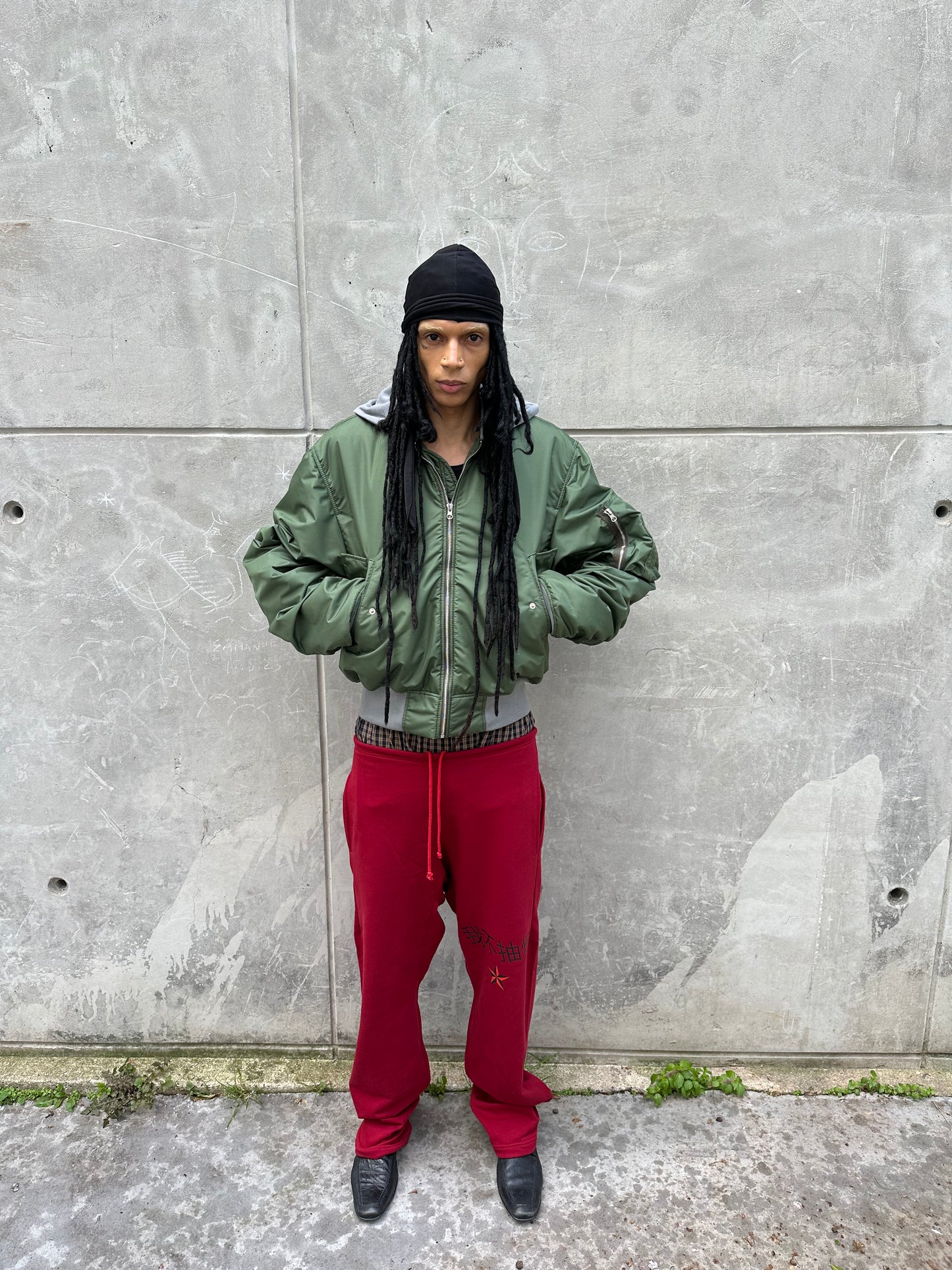 Hooded Khaki Bomber Jacket