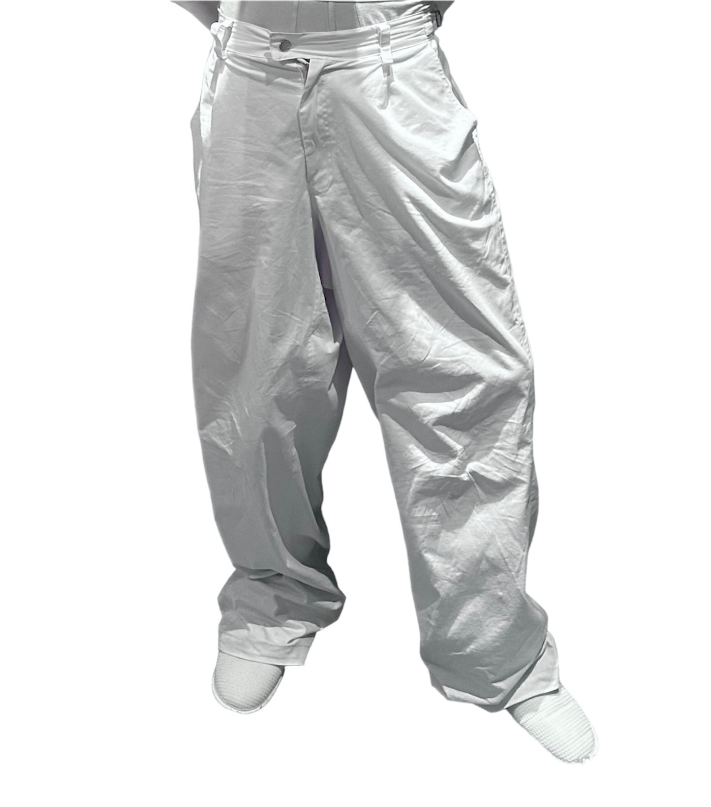Fancy White Low Crotch Tailored Pants