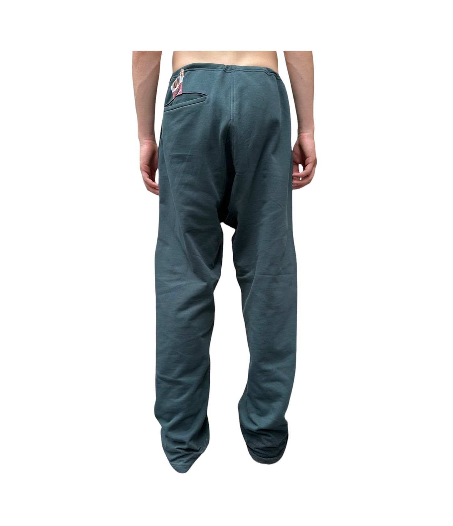 Half-printed "I'M NOT A SMOKER" White Cotton Sweatpants