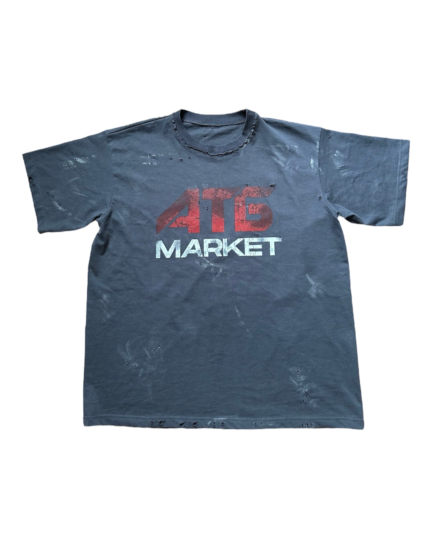 ATБ Market Cotton Distressed T-shirt in Navy