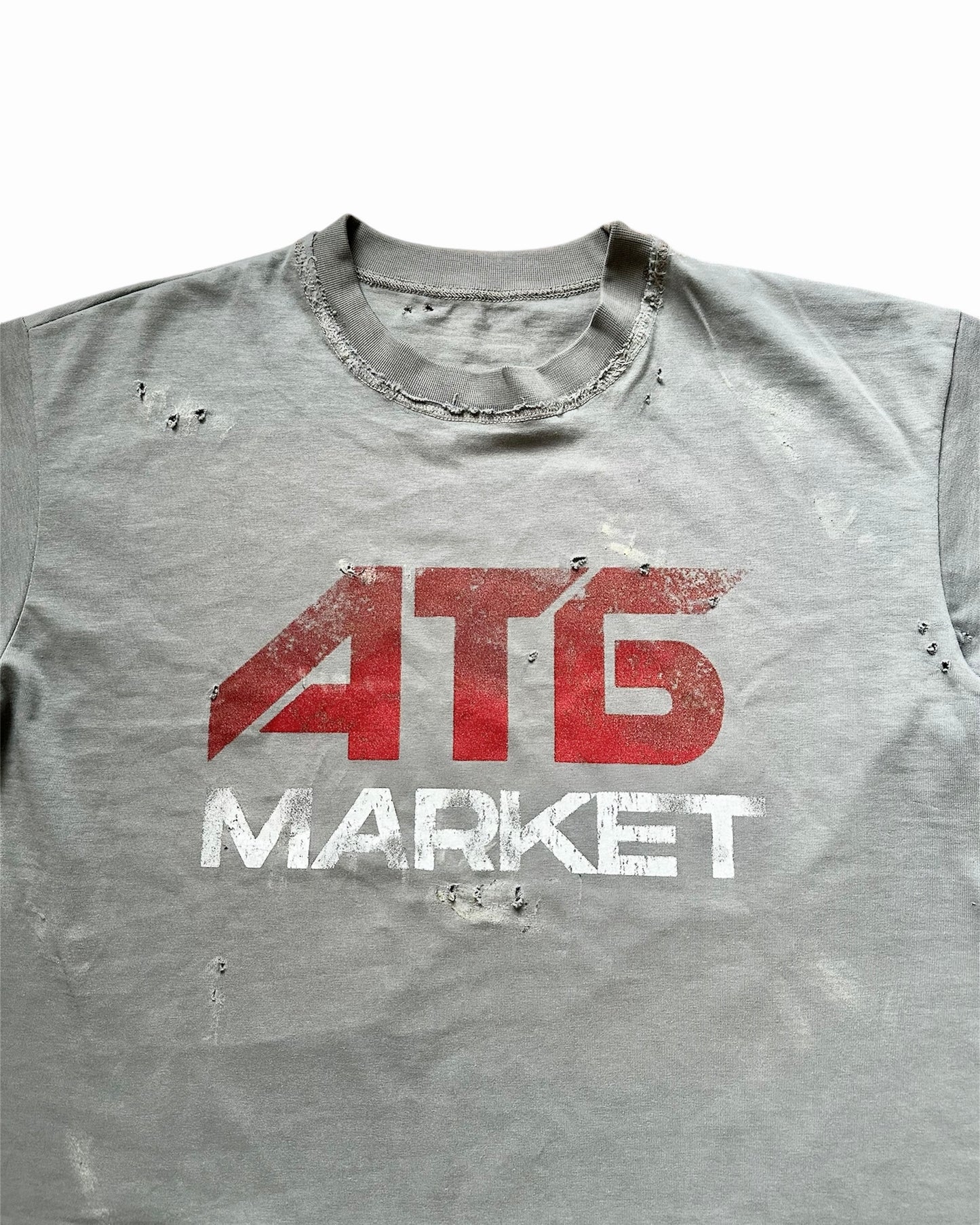 ATБ Market Cotton Distressed T-shirt in Grey