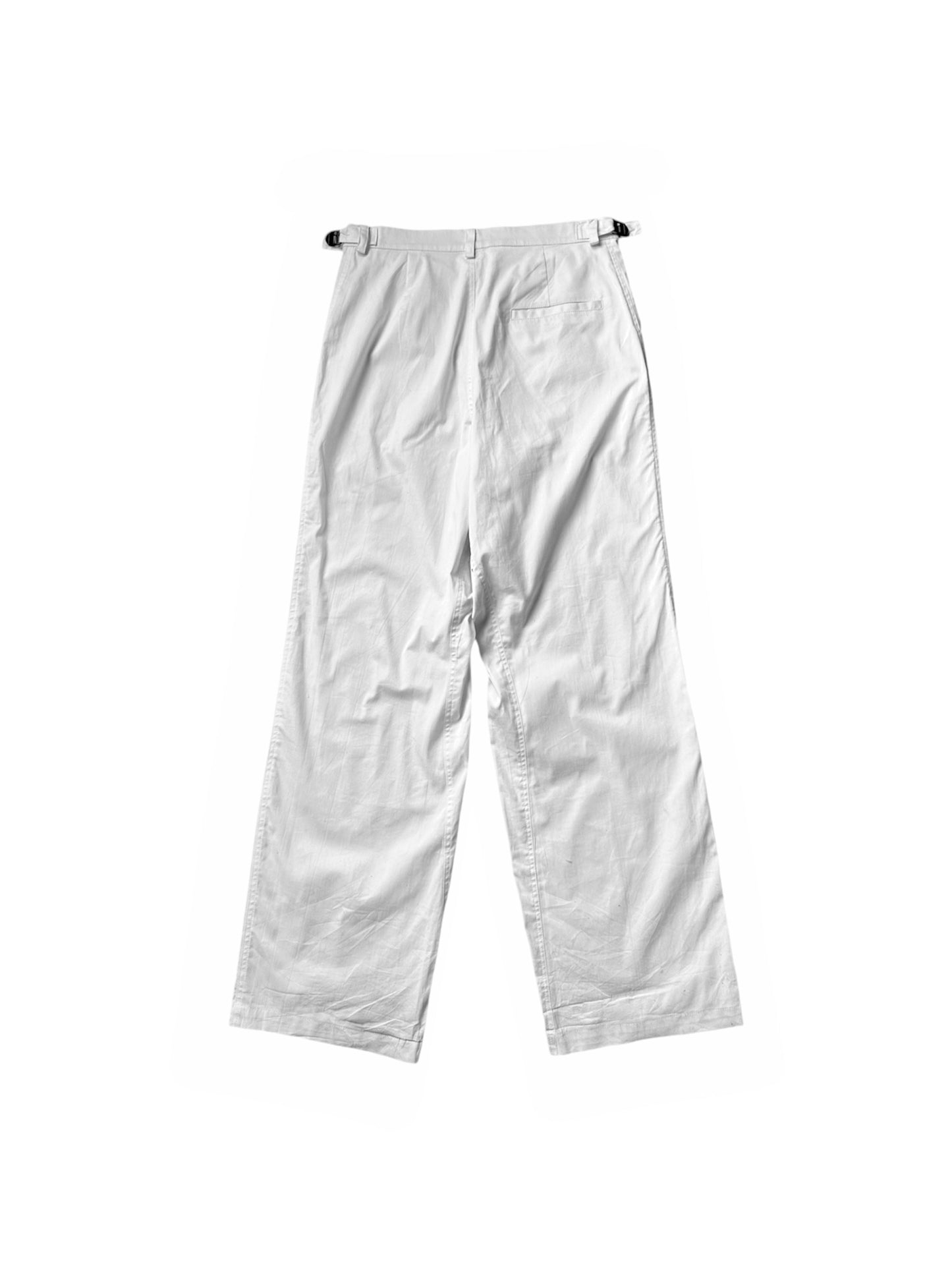Fancy White Low Crotch Tailored Pants