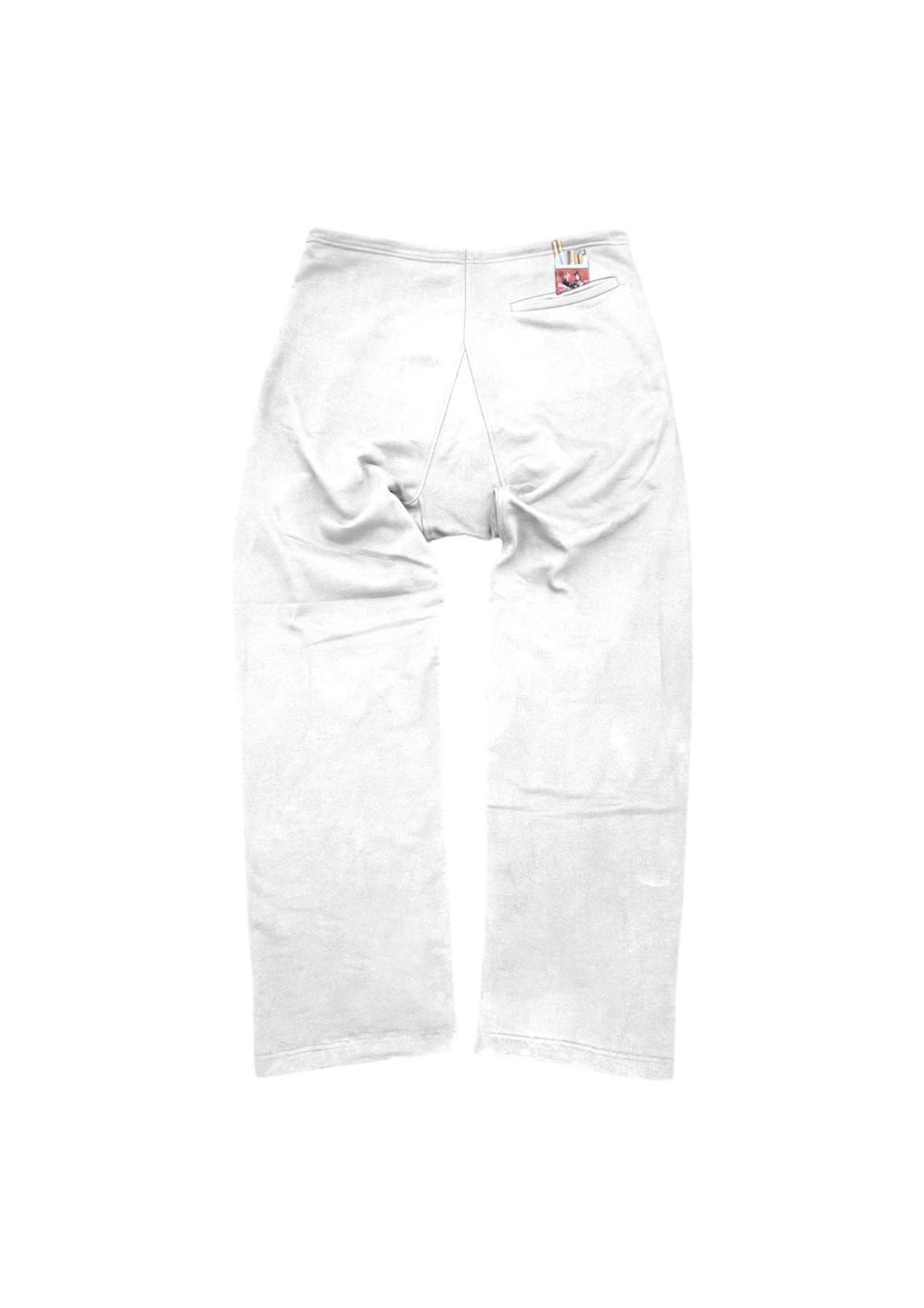 "I'M NOT A SMOKER" White Cotton Printed Sweatpants