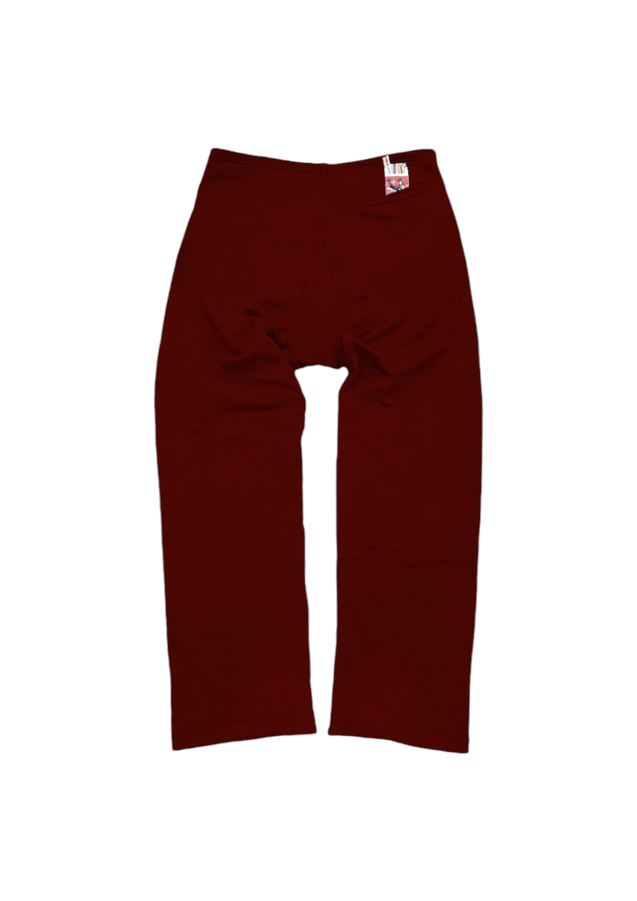 "I'M NOT A SMOKER" Burgundy Cotton Printed Sweatpants