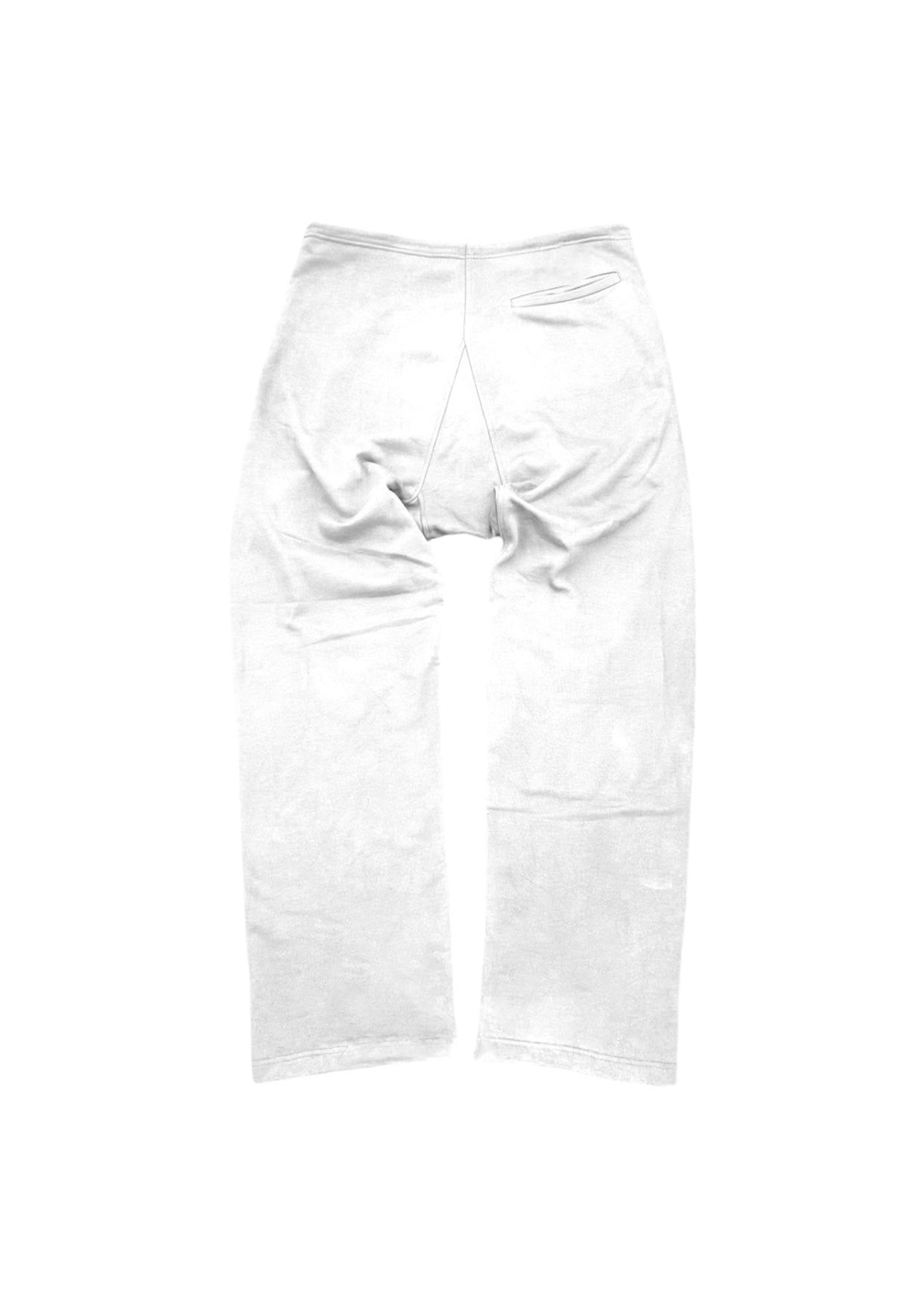 Half-printed "I'M NOT A SMOKER" White Cotton Sweatpants