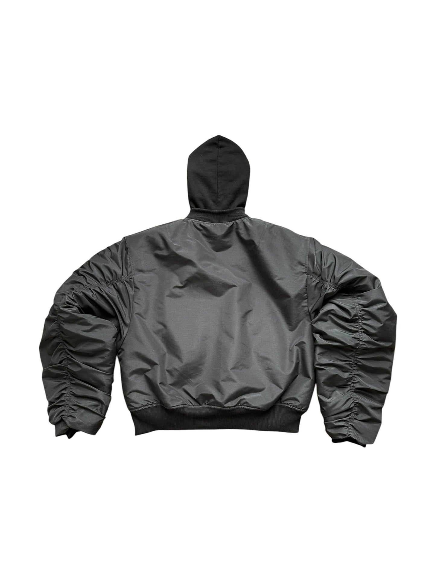 Hooded Bomber Jacket in Black