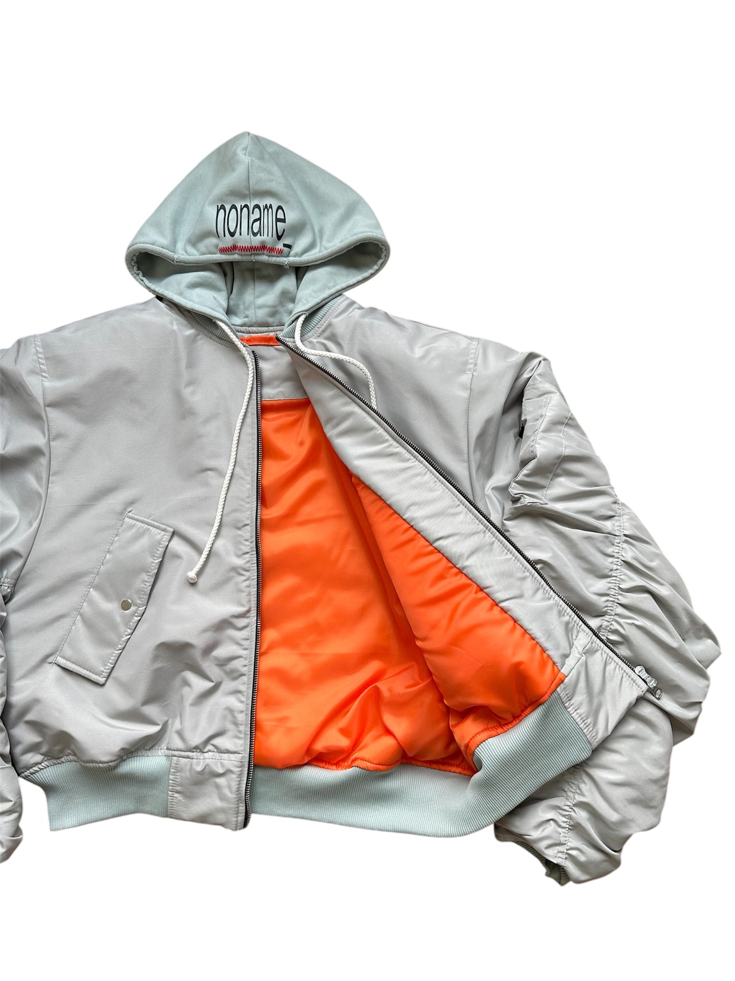 Hooded Bomber Jacket in Turquoise/Mint