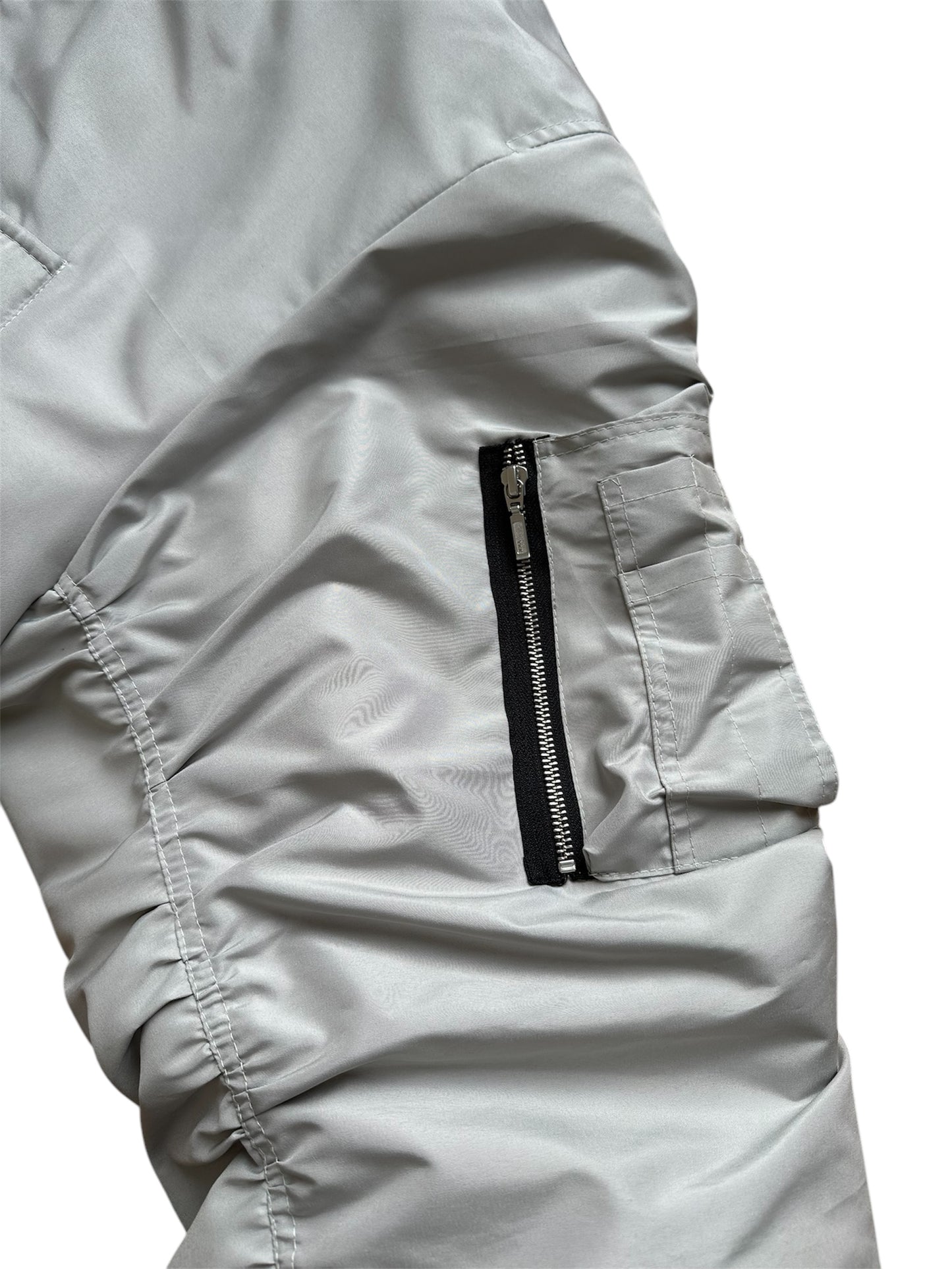 Hooded Bomber Jacket in Turquoise/Mint