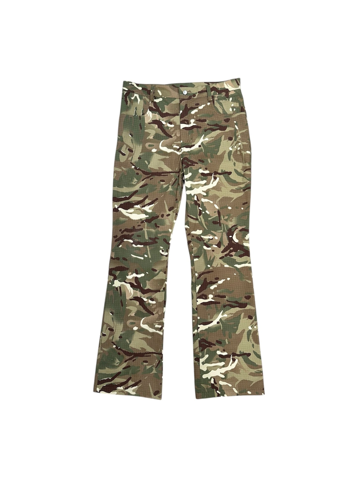 Camouflage Ripstop Flared Pants