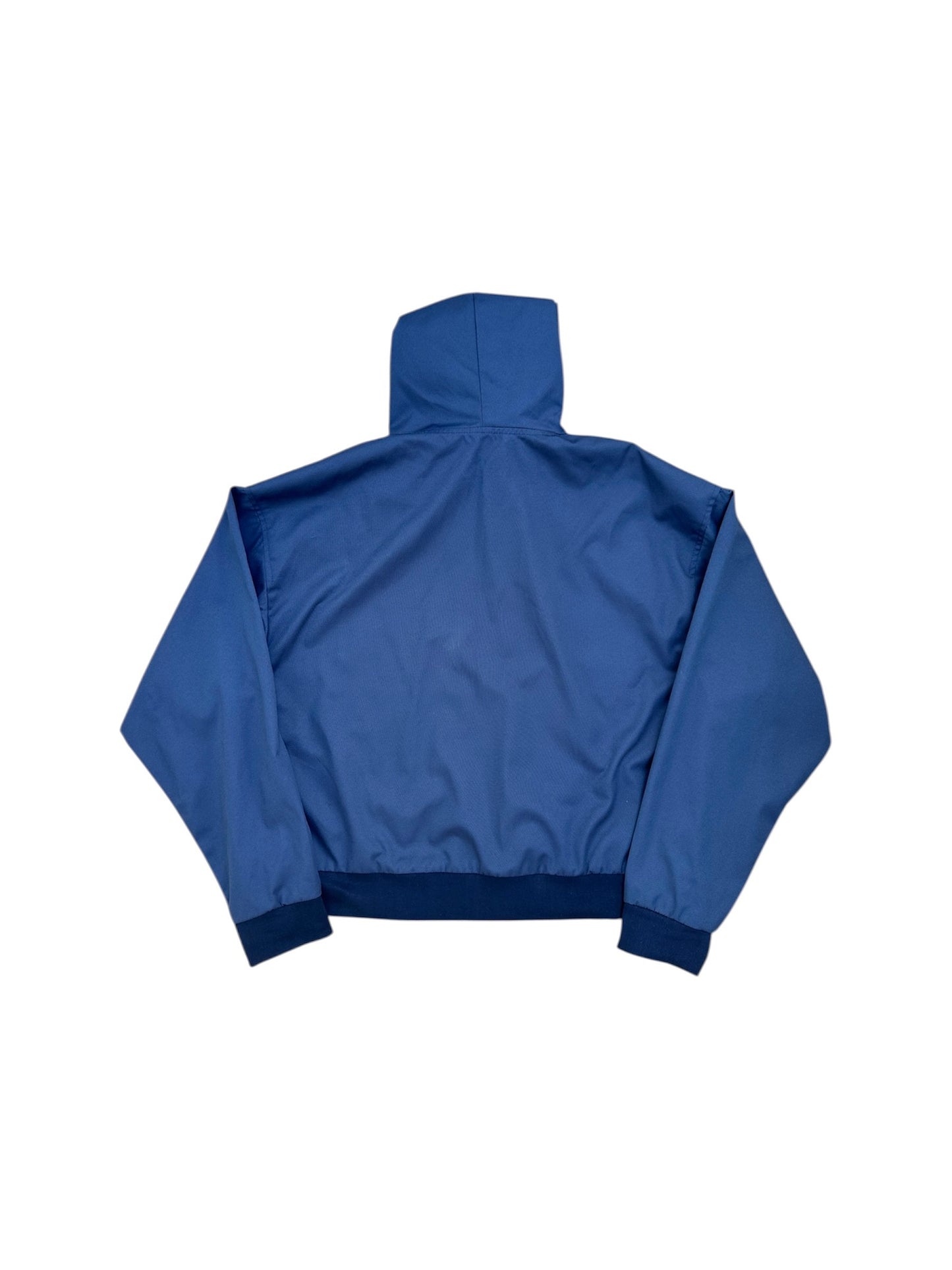 Nylon Blue Zip-Up Hoodie