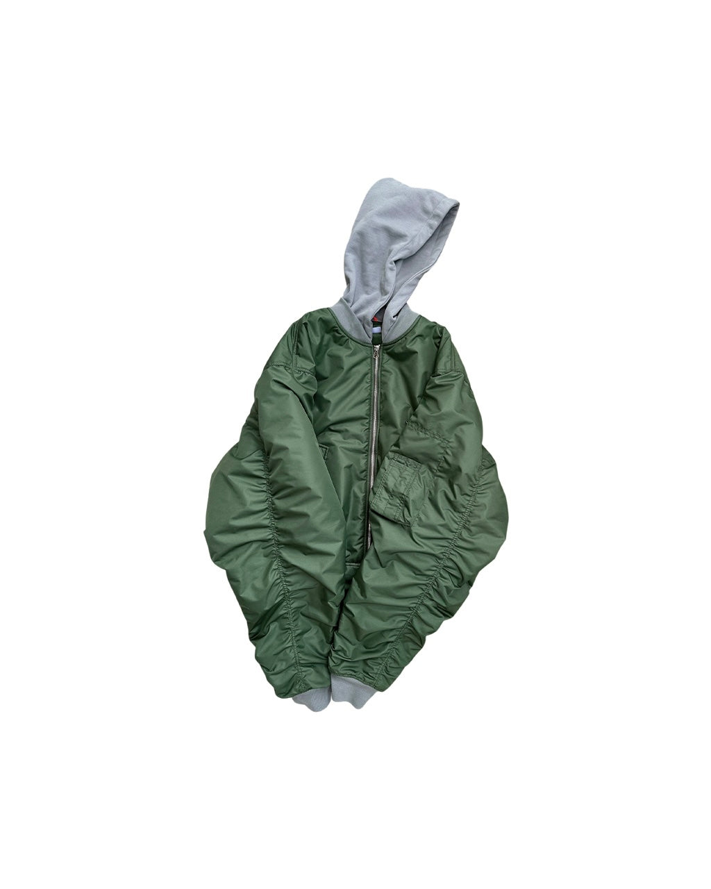 Hooded Khaki Bomber Jacket