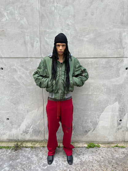 Hooded Khaki Bomber Jacket