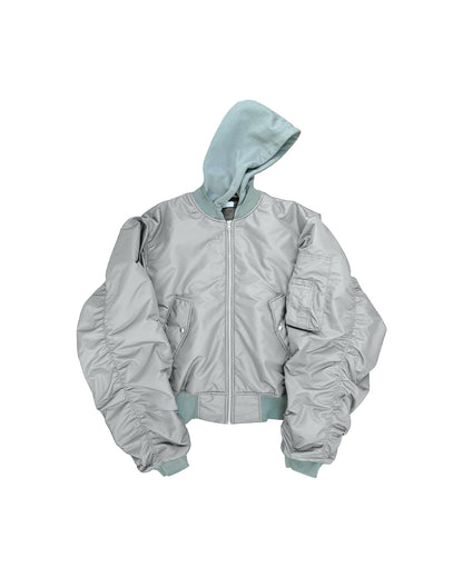 Hooded Turquoise Bomber Jacket