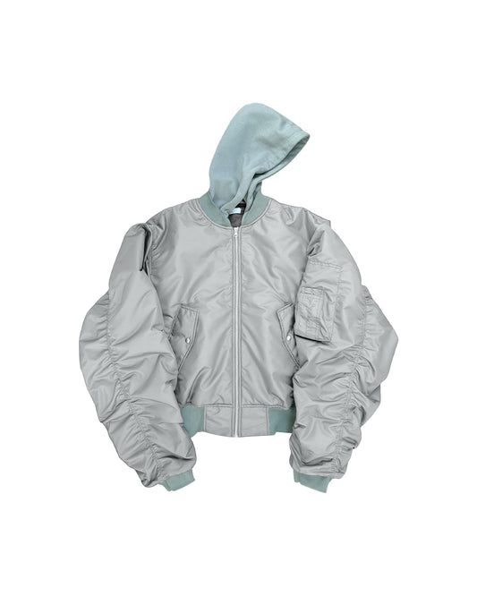 Hooded Turquoise Bomber Jacket