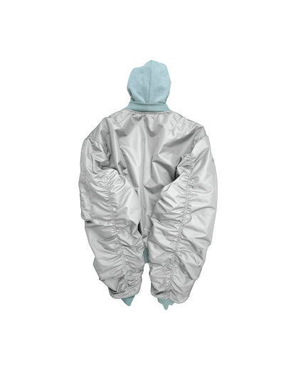 Hooded Turquoise Bomber Jacket