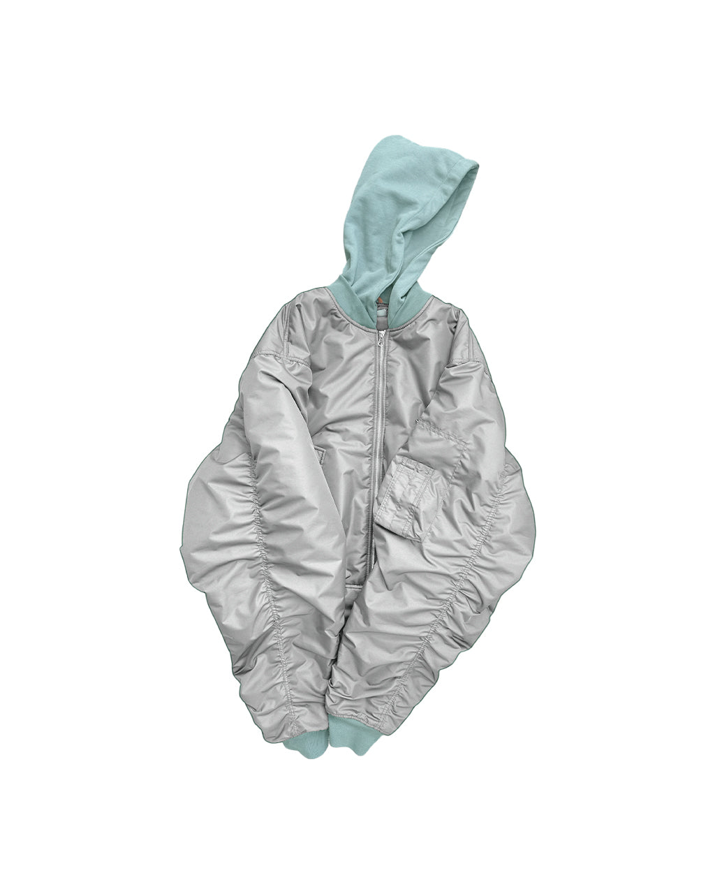 Hooded Turquoise Bomber Jacket