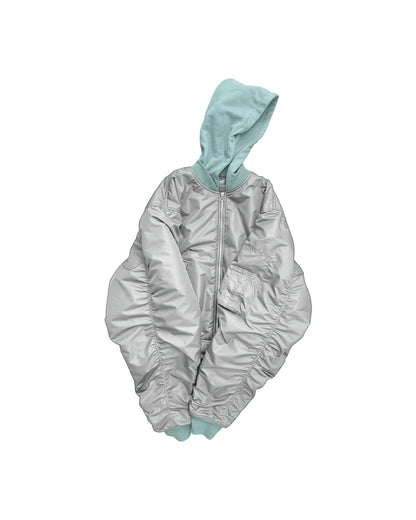 Hooded Turquoise Bomber Jacket