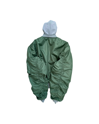 Hooded Khaki Bomber Jacket