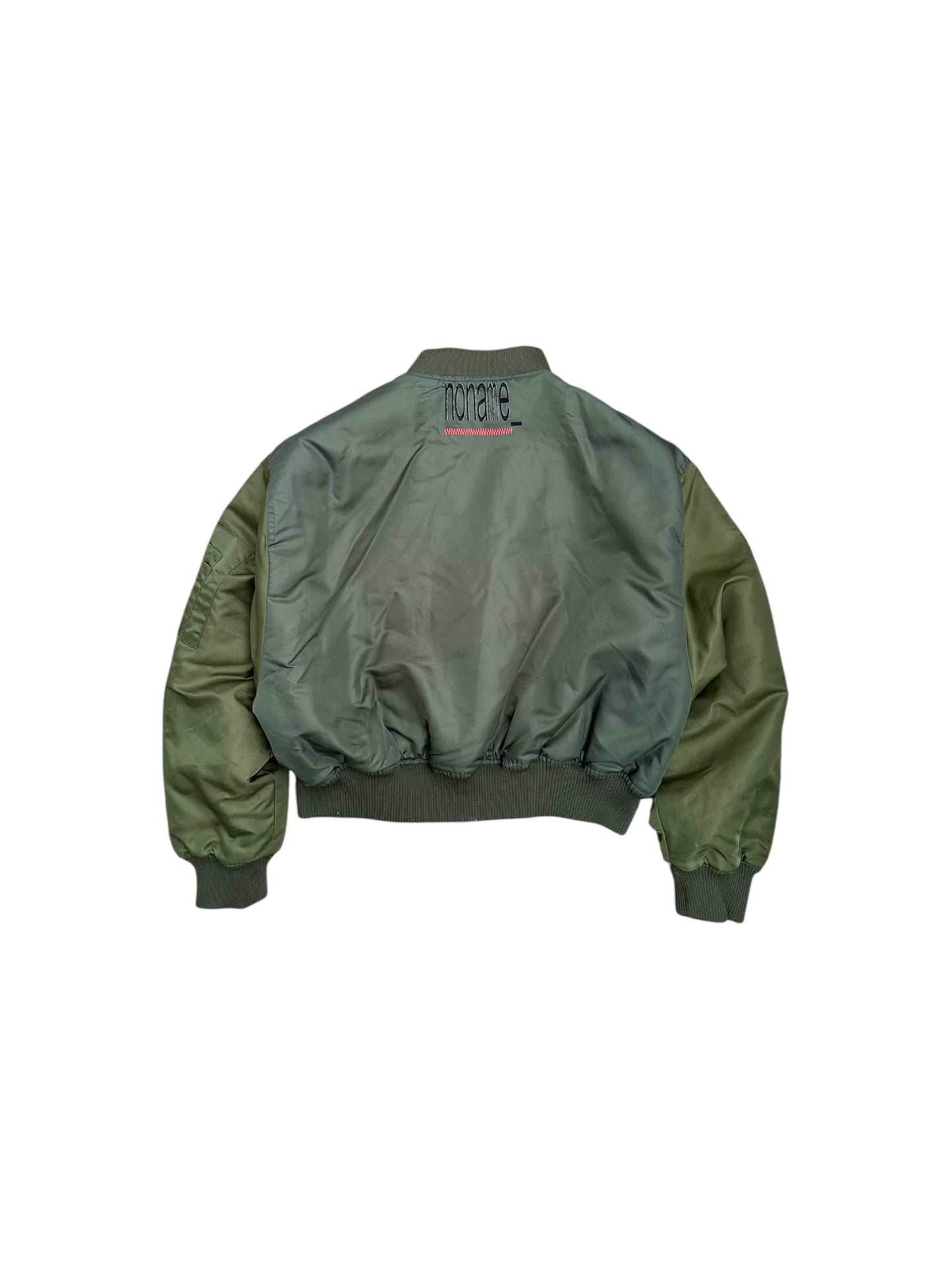 Two-Tone Khaki Bomber Jacket