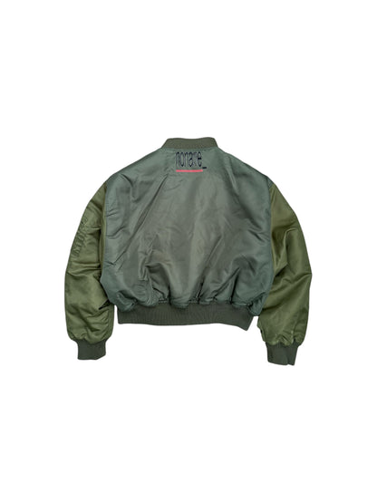 Two-Tone Khaki Bomber Jacket